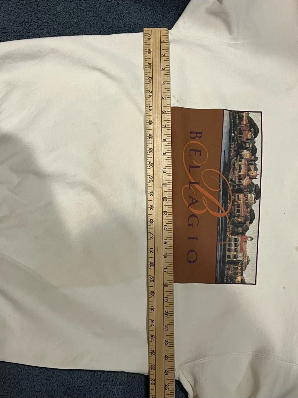 Bellagio Hotel Casino Graphic Sweater Beige Vintage 90s  XL Cotton